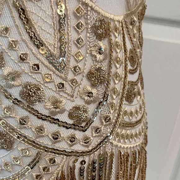 Gold Sequin Fringe Hip Scarf - Picture 4 of 5